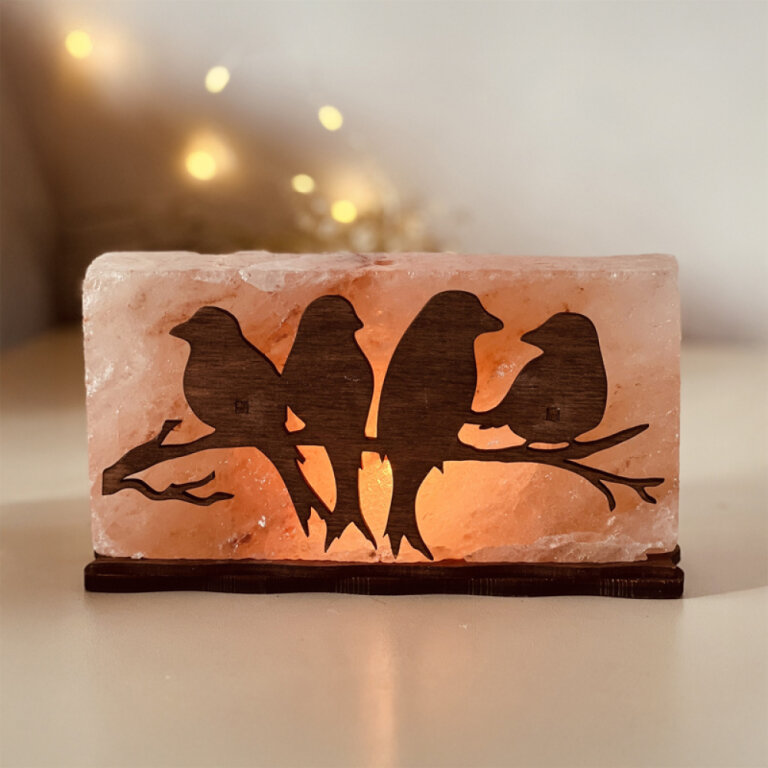 Лампа солевая "Птицы на ветке" 2 кг