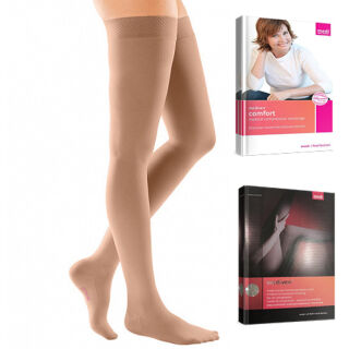 Компресійні панчохи на широке стегно Mediven Comfort 1 клас, карамель