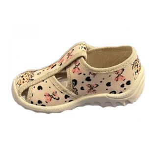 Дитячі капці текстильні Waldi Маша 360-761 бежеві, леопард
