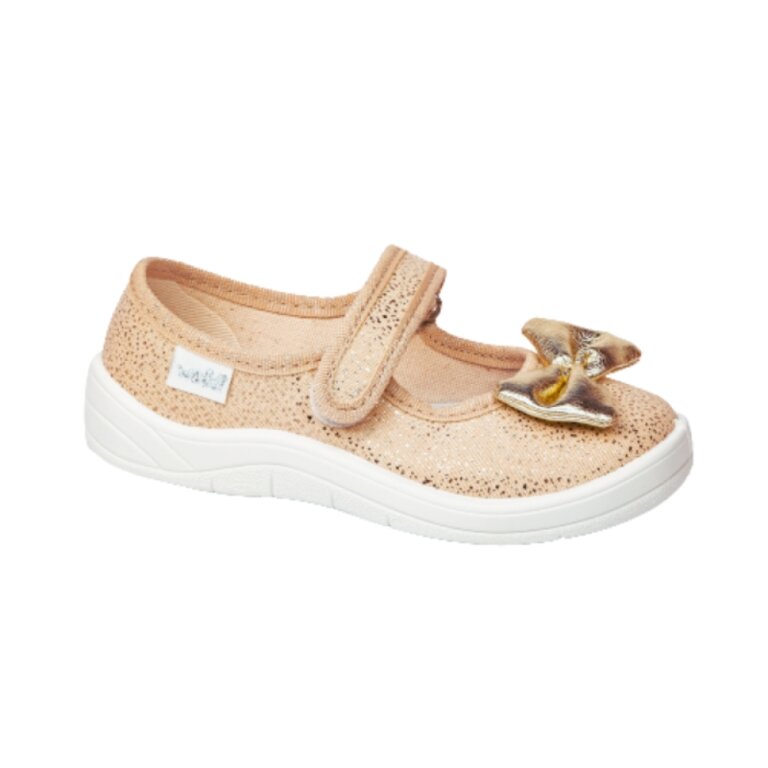 Дитячі капці текстильні Waldi Ketty 276-715 золоті, бант