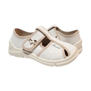 Дитячі капці текстильні Waldi Paolа 322-915 бежеві, єдиноріг