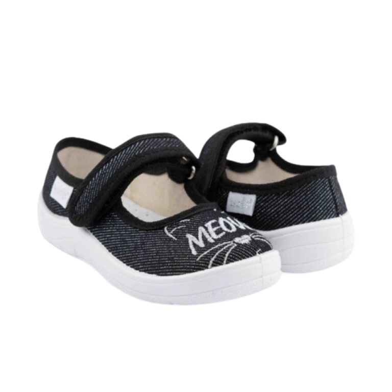 Дитячі капці текстильні Waldi Аліна 358-852 чорні, meow