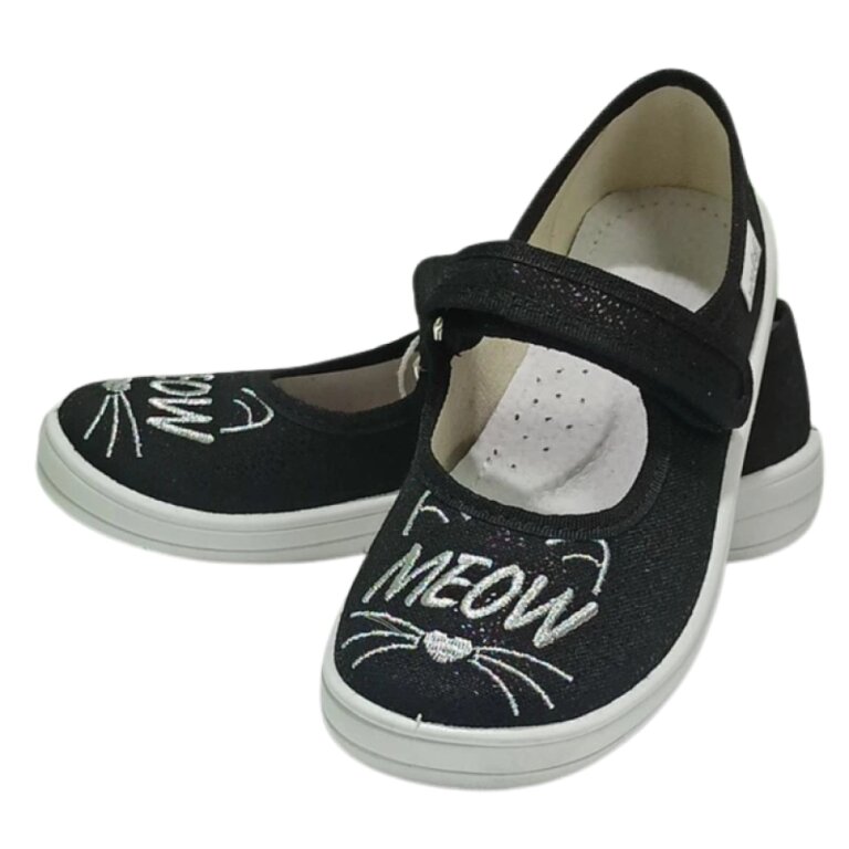 Дитячі капці текстильні Waldi Аліна 358-852 чорні, meow