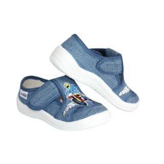 Дитячі капці текстильні Waldi Міша 12-854 синій, moto