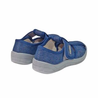 Дитячі капці текстильні Waldi Паша 297-882 сині, сіра підошва