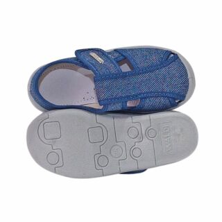 Дитячі капці текстильні Waldi Паша 297-882 сині, сіра підошва