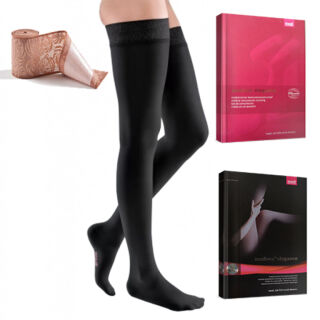 Компресійні панчохи Mediven Elegance 1 клас з мереживною резинкою, чорний