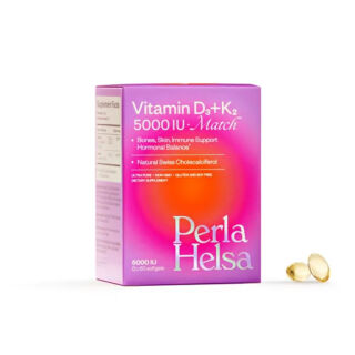 Дієтична добавка Perla Helsa Вітамін Д3 + K2 MATCH 5000 IU + 75 mcg (60 капсул)