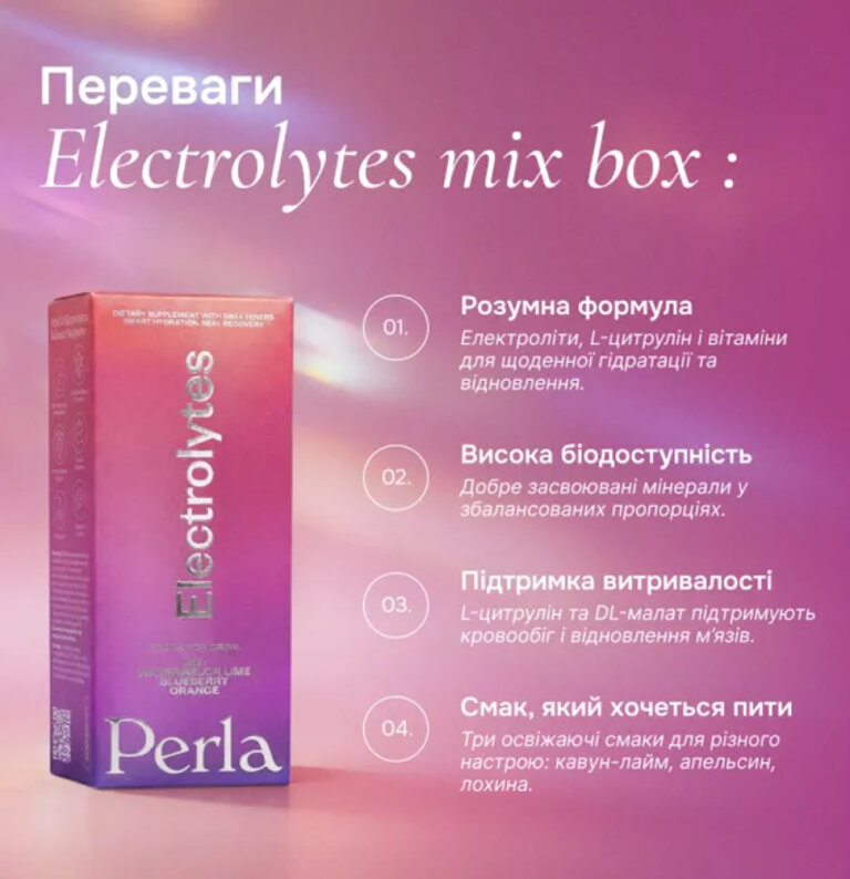 Электролиты Perla Helsa Electrolytes Mix, Box, Sticks (вкусы Blueberry, Orange, Watermelon+Lime) 3 вкуса
