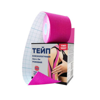 Тейп кинезиологический 5cm x 5м розовый Toros-Group 1097