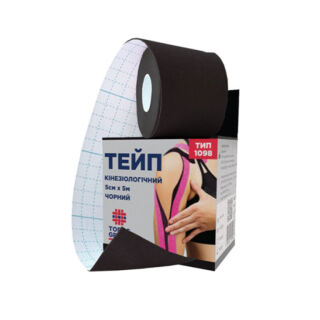 Тейп кинезиологический 5cm x 5м черный Toros-Group 1098