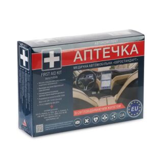 Автокомплект «Євростандарт»: аптечка + світловідбивний жилет