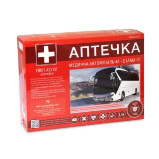 Аптечка АМА-2 в мягком красном футляре, картонная упаковка