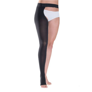 Чулок компрессионный 2 класса Sigvaris Essential COMFORTABLE с застежкой на талии, открытый мисок, черный