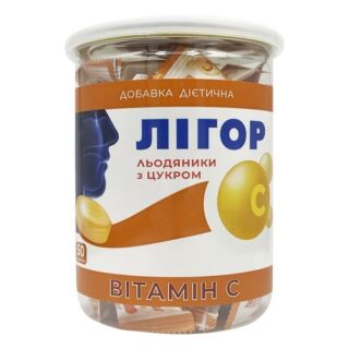 Диетическая добавка ЛИГОР леденцы с сахаром и витамином C, 50 шт.